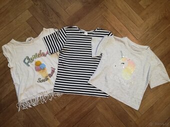 Dívčí trička s krátkým rukávem, vel. 146/152
