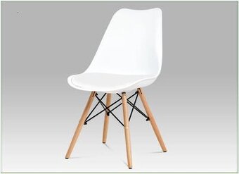 Prodám novou židli - bílý plast, bílá ekokůže