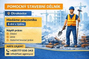 Pomocný dělník na stavbě