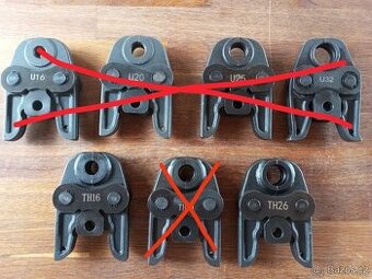 čelisti U a TH na ALPEX fitinky - do REMS lisovacích kleští