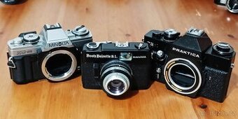 FOTO konvolut - fotoaparáty MINOLTA, PRAKTICA, BEIRETTE
