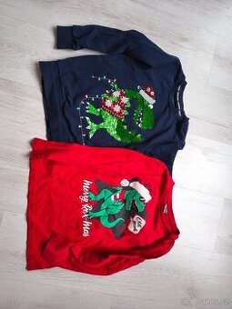 Vánoční tričko a mikina C&A, velikost 128