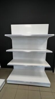 Obchodní regál ke zdi - kovový, bílý