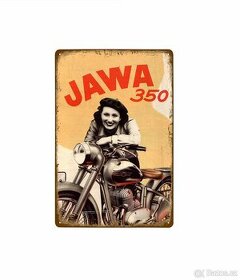 reklamní plechová cedule - Jawa 350 (dobová reklama)