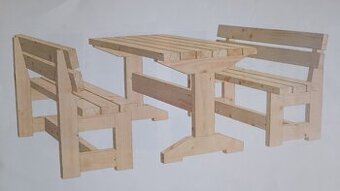 Dřevěný zahradní set