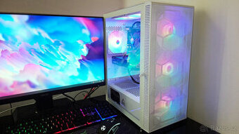 Bílé herní PC Intel Core i5,RX580 8GB,16GB,SSD1TB,WIFI+BT