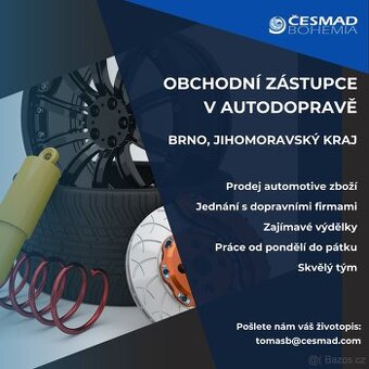 Zajímavá pracovní nabídka: OBCHODNÍ ZÁSTUPCE – REGION BRNO.