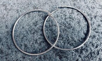 Kruhové náušnice | pravé stříbro | ⌀ 7 cm Elegantní kruhové