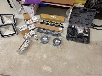 Elektromateriál, vrtací kladivo, led halogeny