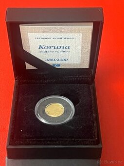 Zlato / zlatá mince Koruna Svatého Václava proof