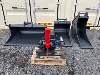 Naklápěcí hlava na bagr + sada lopat