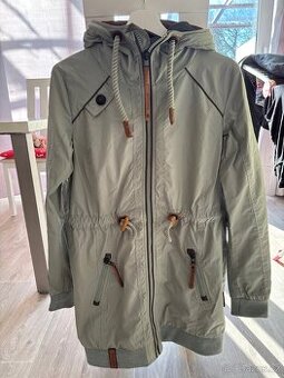 Zelenkavá krásně propracovaná bunda Naketano s kapucí M