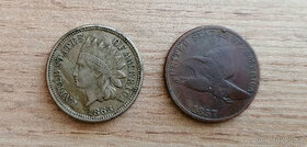 2 mince USA 1 Cent 1863 a 1 Cent 1857 Spojené státy Americké