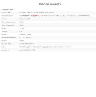 WiFi router i s optickým vstupem ZTE ONT F670L