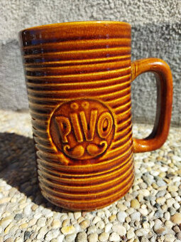 Půlitr "Pivo", keramika Kravsko - 1