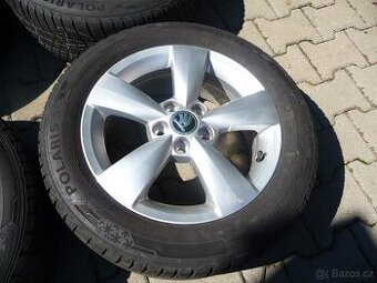 SADA ALU 5x100 CARME ŠKODA FABIA,ROOMSTER,RAPID -2 SADY PNEU