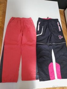 Dívčí šusťákové kalhoty zateplené 128