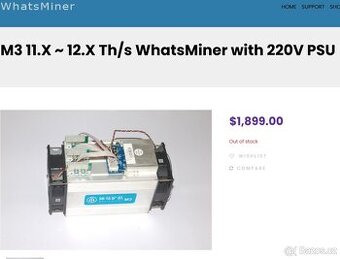 Whatsminer M3v2 Komplet Sestava