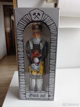 Ručně malovaná hornická láhev plněná bylinkovým hořkým 32 %