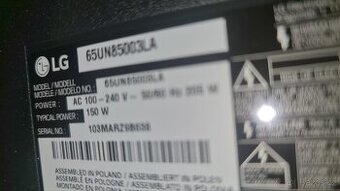 Tv lg rok výroby 2020 typ na fotu 65 palců a 120hz obraz