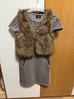 Set šaty a vesta vel. 134/140 - 1