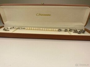 Molten Baroque Pearl Twisted Bracelet Platinum