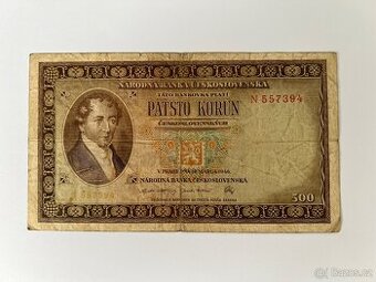 Bankovka 500 korun československých 1946