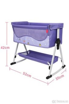 Dětská postýlka pro panenky – skládací, s funkcí houpání a ú