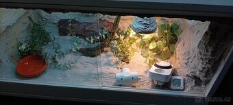 Nové Terárium-3Dpozadí.Komplet vybavená.Osvětlení,vyhřevná ž