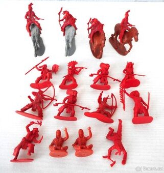 figurky indiánů, kovbojů, dělníků, autíčka