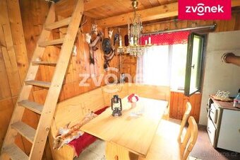 Prodej pozemku se zahradní dřevěnou chatou v Brumově