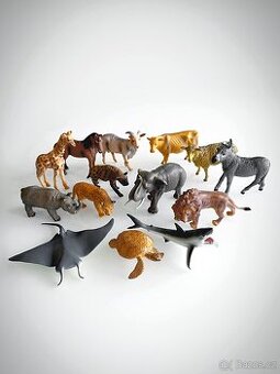 16ks figurek zvířat (Safari / farma / moře)