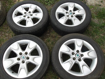 4x origin. alu škoda (5x100) letní pneu 195/55 r15