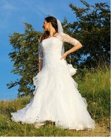 Svatební šaty Emmi Mariage se šněrovačkou, bílé - 1