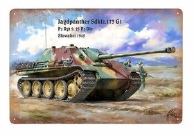 plechová cedule - Jagdpanther Sdkfz.173 G1, Slowakei 1945 - 1
