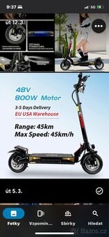 E.Scooter/ kolobězka Emanba 45km/h
