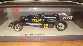 F1 Ensign N177 #22 Jacky Ickx 1977 MonacoGP Spark S4813 1:43