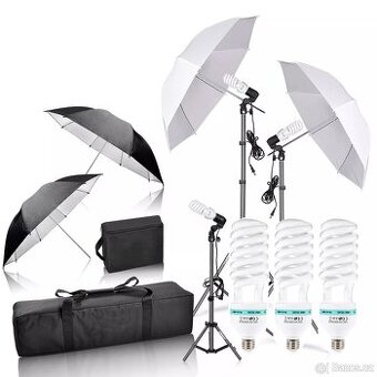 foto sada set světlo osvětlení 4x deštník 3x světla