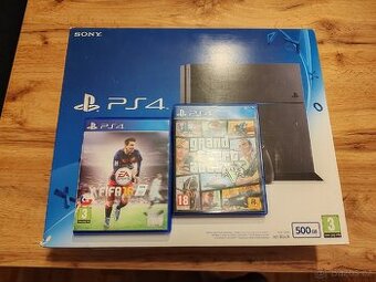 Herní konzole SONY Playstation 4 + 2 ovladače + 2 hry
