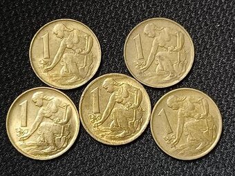 Lot 5 x 1 koruna čssr+čsfr