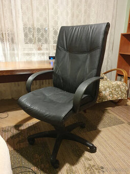 Kancelářská židle OPTIMA 1596, pravá kůže