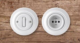 Retro porcelánové zásuvky a vypínače ABB Decento