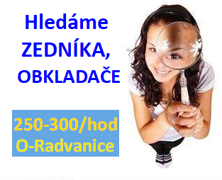 Zedník Obkladač 250-300,-/hod, HPP,nebo IČ