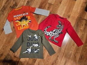 Tričko s dlouhým rukávem DINO 3-5 let, 3 ks