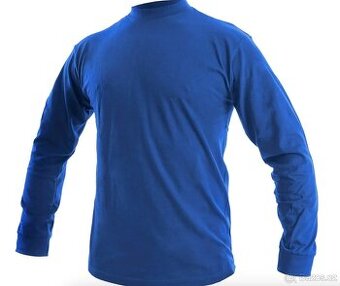 Pracovní tričko s dlouhým rukávem CXS PETR - vel.3XL - MODRÁ