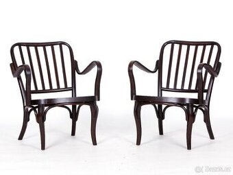 [ 4456 ] J. Frank, 2x křesílka, židle TON, Thonet.