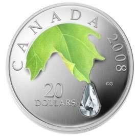 mince Swarovski Crystal Raindrop Coloured Maple Leaf