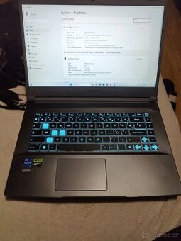 Herní notebook msi thin, i5, RTX 2050, 16 rám, 512 ssd