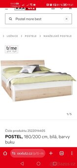 Manželská postel 180x200 s roštem