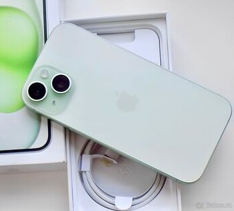iPhone 15 Green BATERIE 100% TOP